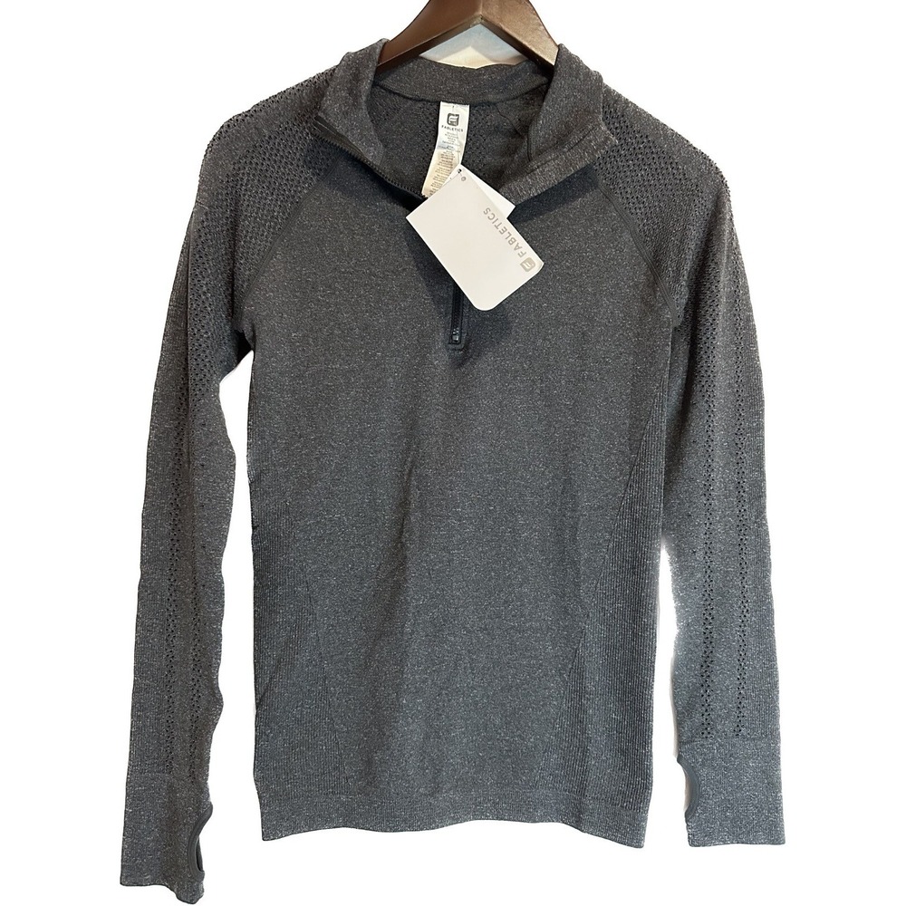 Fabletics Shirt Womens S Laila Seamless Quarter  Zip Activewear Long Sleeve Top